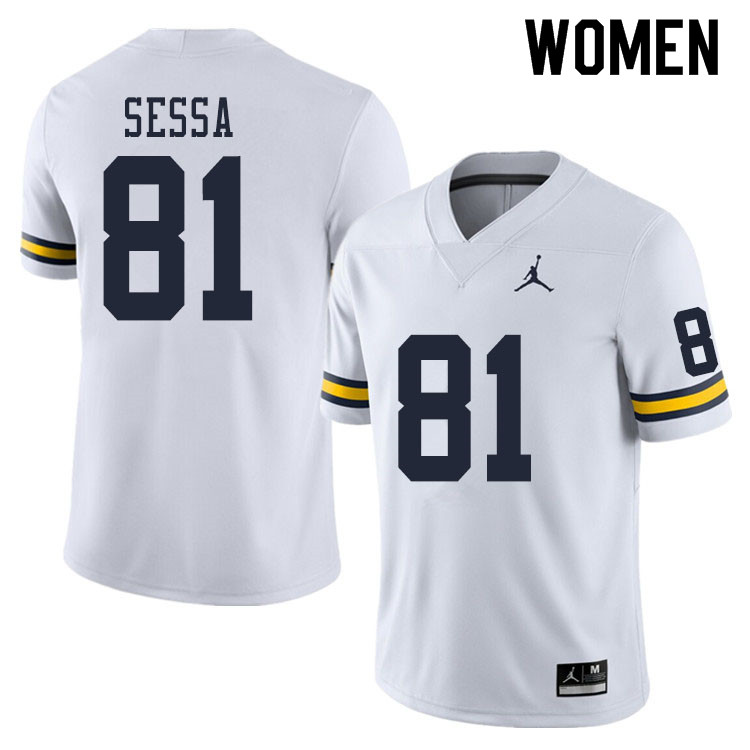 Women #81 Will Sessa Michigan Wolverines College Football Jerseys Sale-White